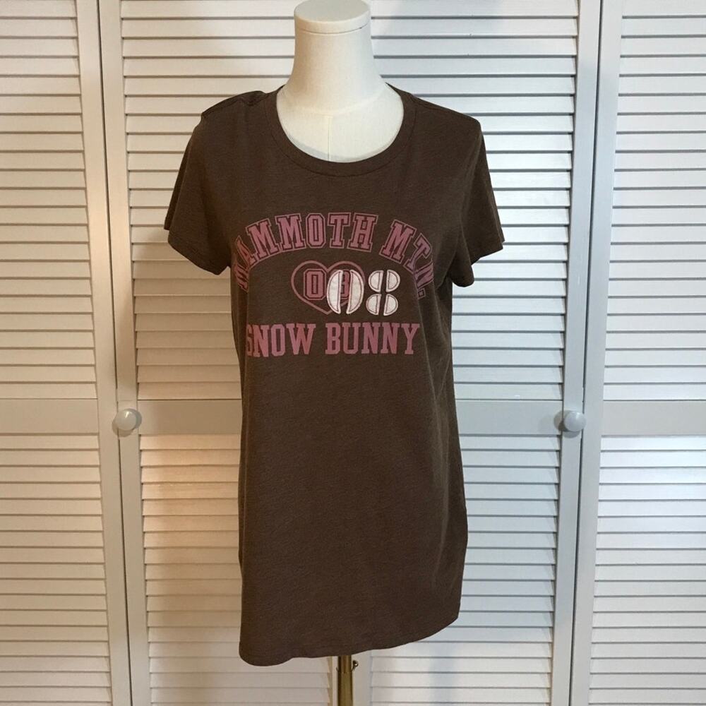 Old Navy Y2K Retro Brown Mammoth Mtn 08 Snow Bunny Graphic T-shirt XL